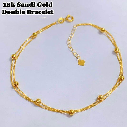 Double Bracelet 18k Saudi Gold