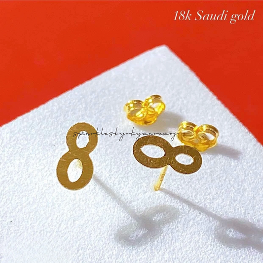 Infinity Earrings 18k Saudi Gold