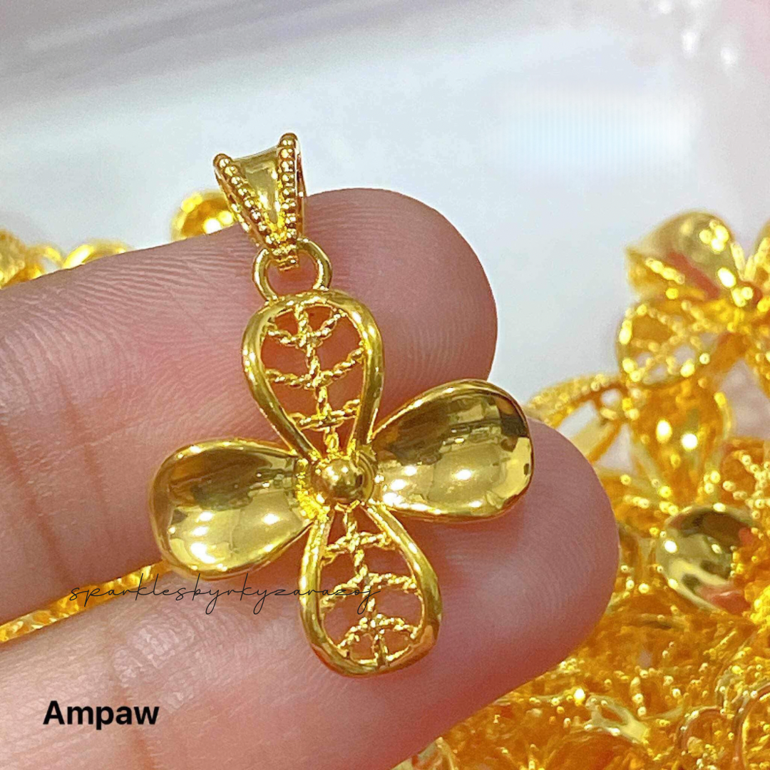 4 Leaf Pendant Ampaw 18k Saudi Gold