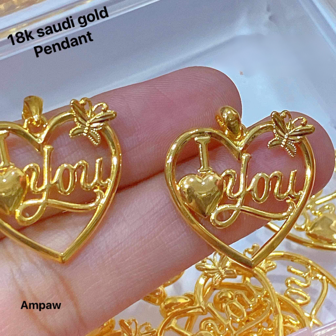 I Love You Pendant Ampaw 18k Saudi Gold