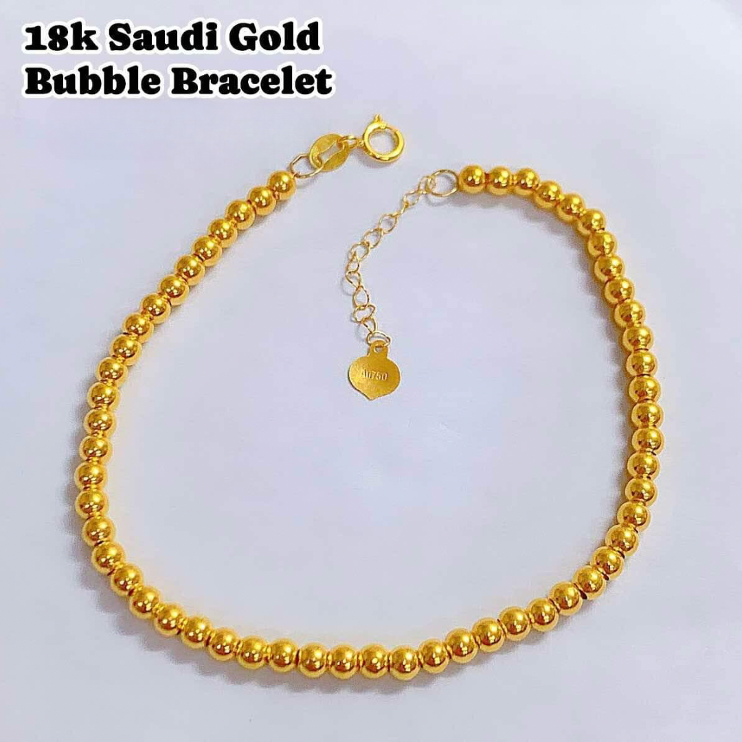 Gold Bubble Bracelet 18k Saudi Gold