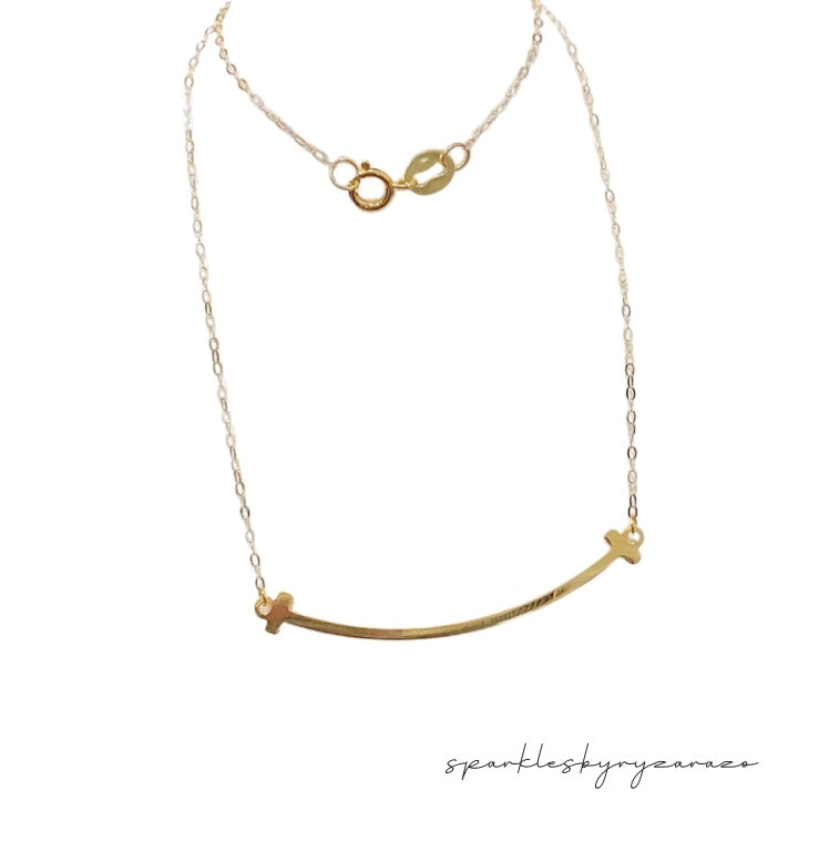 Smiley style necklace solid 18k gold pawnable