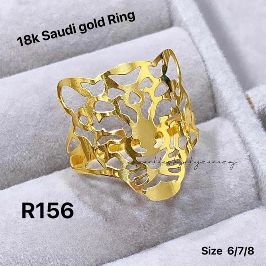 Tiger Face Ring 18k Saudi Gold