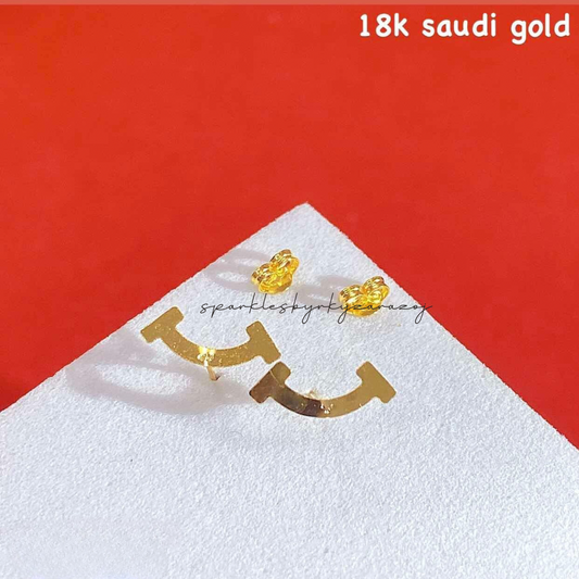 Smiley Earrings 18k Saudi Gold