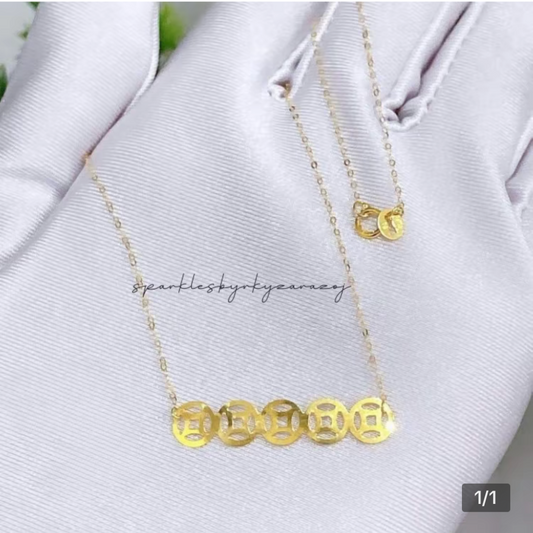 MoneyCatcher Necklace 18k Saudi Gold