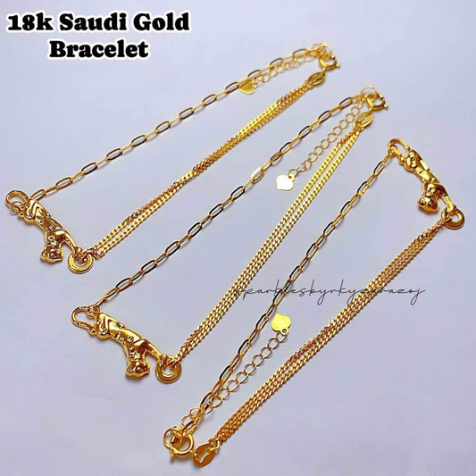 Gold Leopard Bracelet 18k Saudi Gold