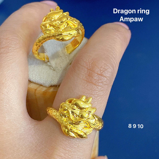 Dragon Ring Ampaw 18k Saudi Gold