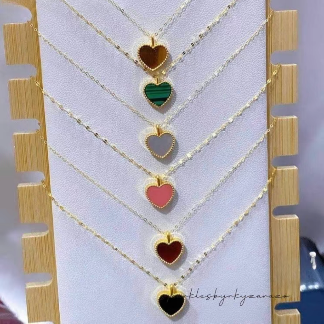 Set 10mm Clover Heart Necklace 18k Saudi Gold