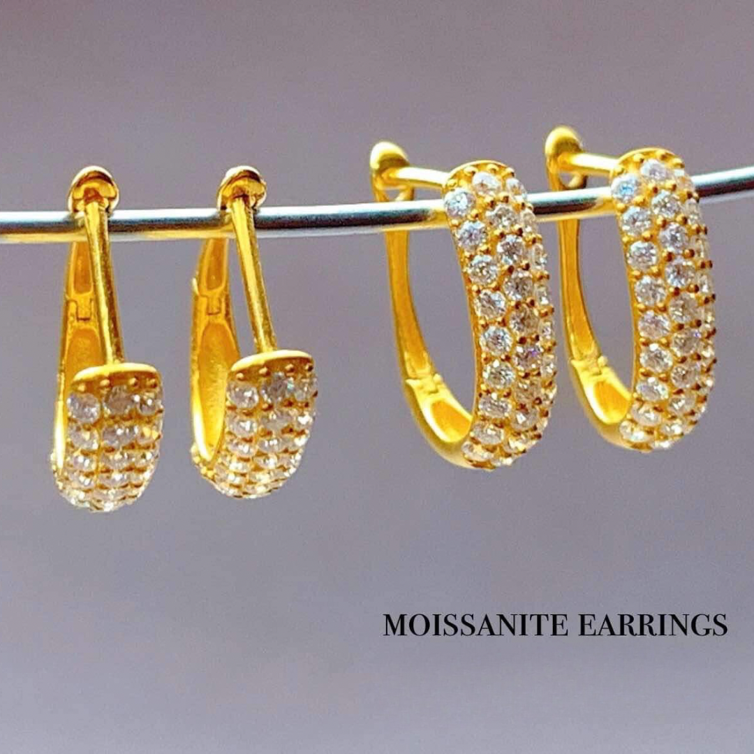 #1 Moissanite Earrings 18k Saudi Gold