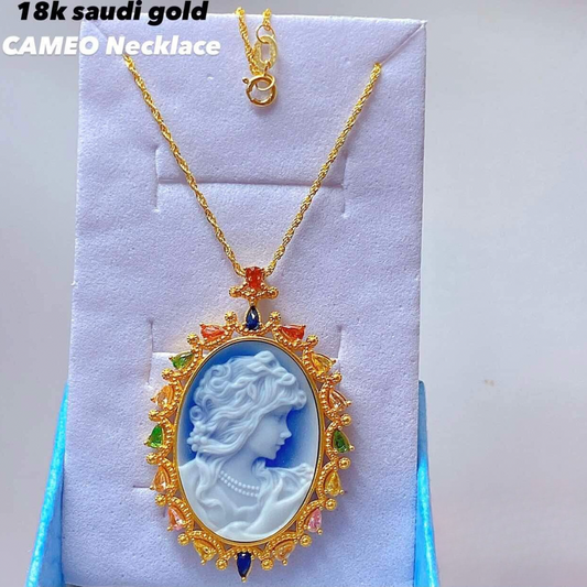 #8 Cameo Necklace 18k Saudi Gold