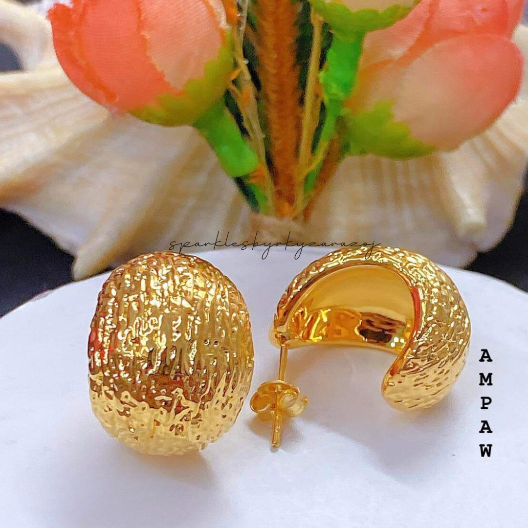 Gold Earrings Ampaw 18k Saudi Gold