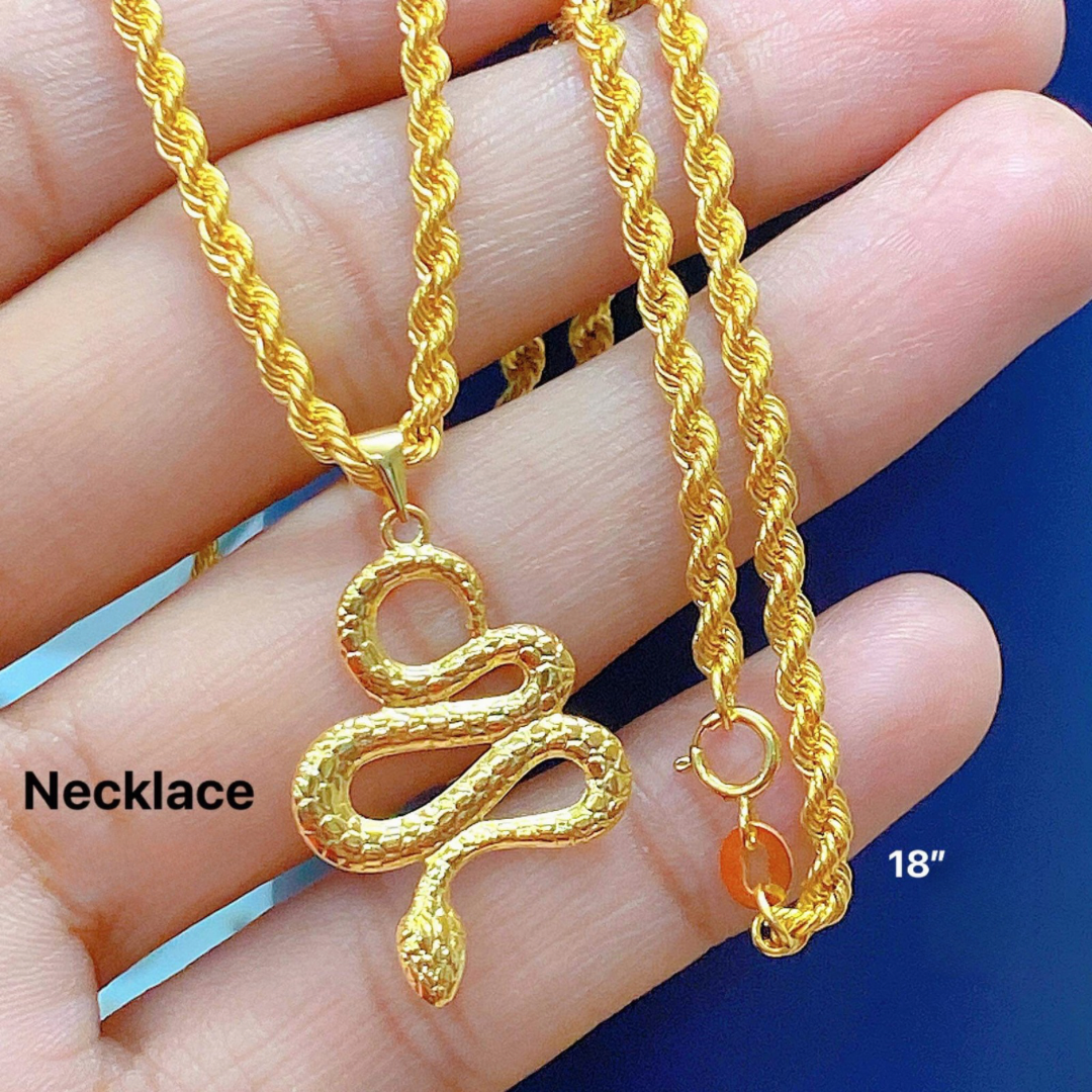 Snake Necklace 18k Saudi Gold