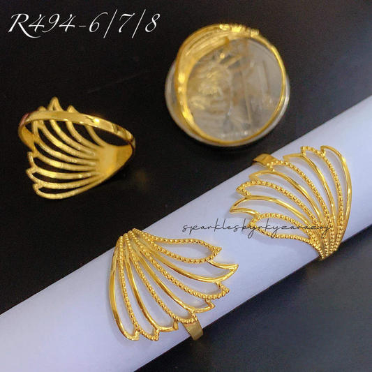 Golden Tail Style Ring Solid 18k Saudi Gold