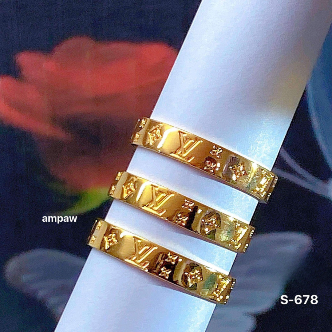 Gold LV Ring Ampaw 18k Saudi Gold