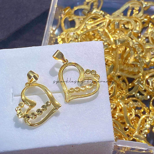 #15 Heart Pendant Solid 18k Saudi Gold