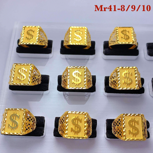 Dollor Sign Men Rings 18k Saudi Gold