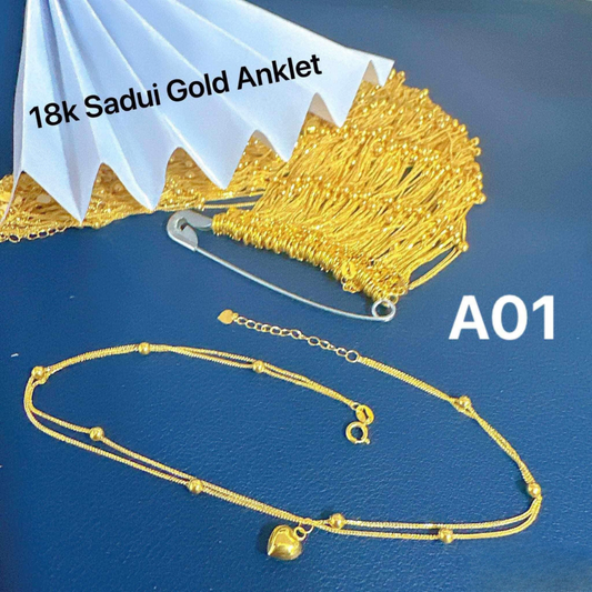 Ball Station Bracelet Solid 18k Saudi Gold