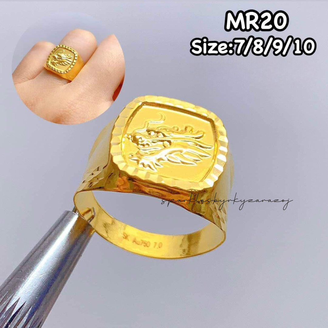 Dragon Head Men Rings 18k Saudi Gold