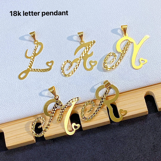 Letter Pendant 18k Saudi Gold