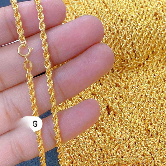 20” Rope Chain Solid 18k Saudi Gold