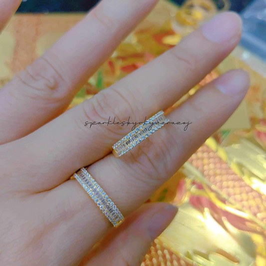 Full Cystal Ring 18k Saudi Gold