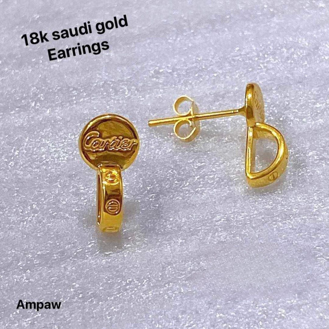 Cartier Earrings Ampaw 18k Saudi Gold