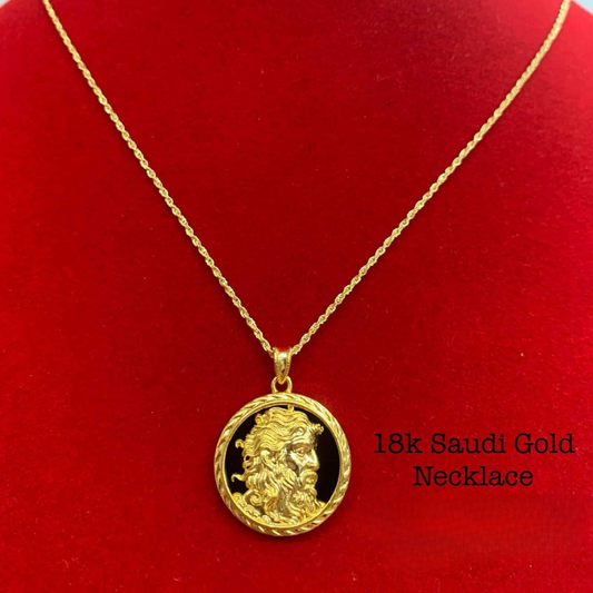 Jesus Onyx Pendant Only Ampaw 18k Saudi Gold