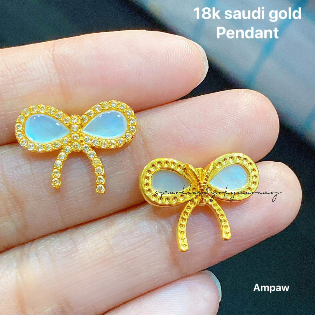 Ribbon gold ampaw 18k saudi gold Pendant