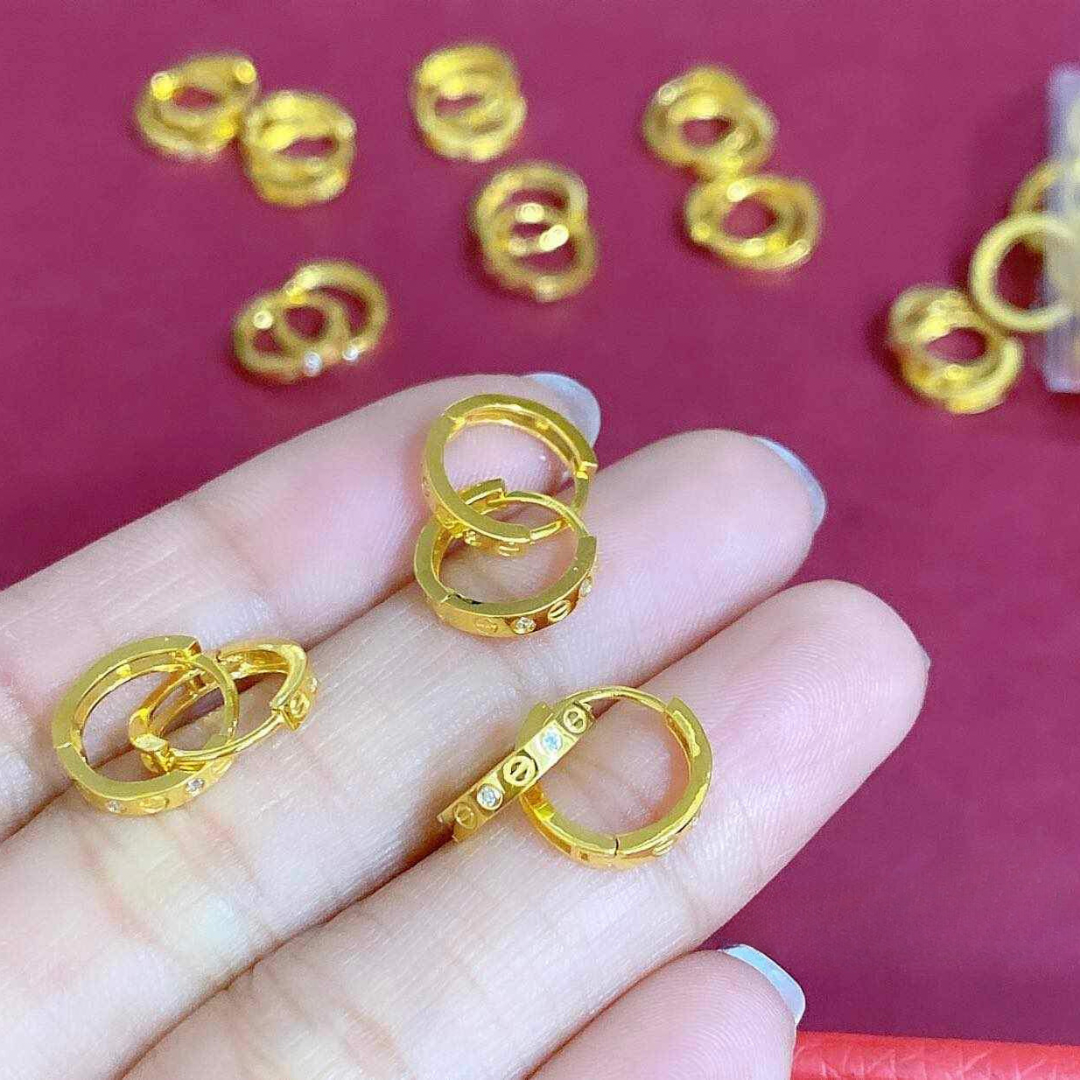 Cartier Earrings Solid 18k Saudi Gold