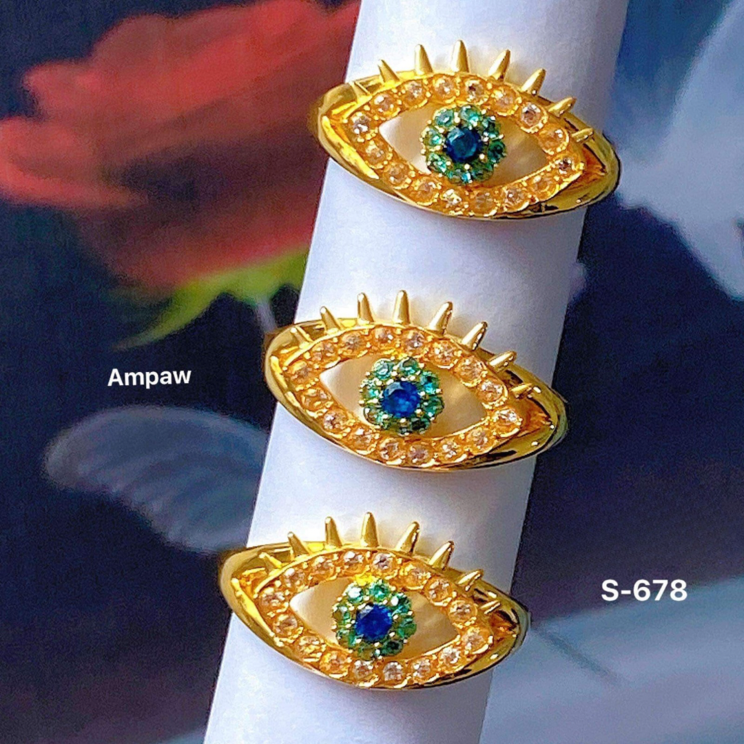 Evil Eye Ring Ampaw 18k Saudi Gold