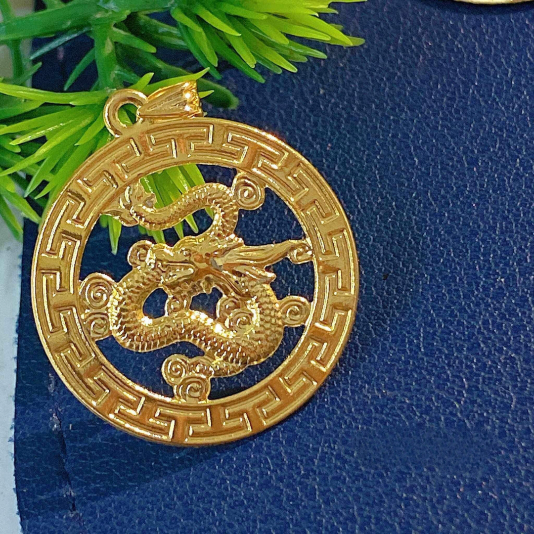 #9 Golden Dragon Pendant Solid 18k Saudi Gold