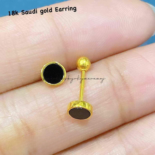 Piercing earrings solid 18k saudi gold