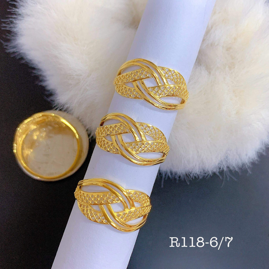 TwinFinity Ring Solid 18k Saudi Gold