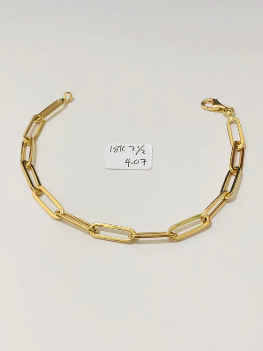 Per Gram 4.07 Bracelet 7 1/2" 18k Saudi Gold Pawnable ( Promo)