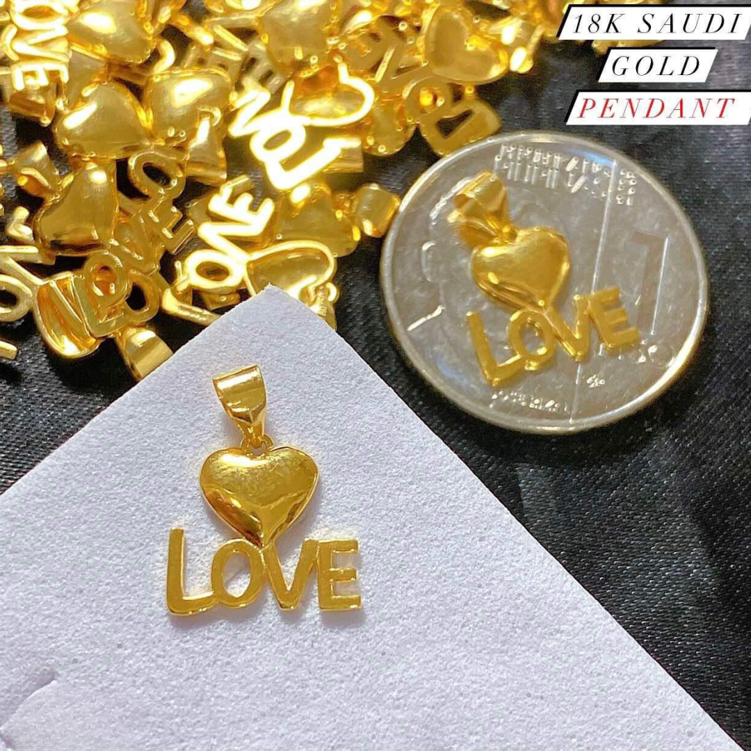 LOVE HEART Pendant 18k Saudi Gold