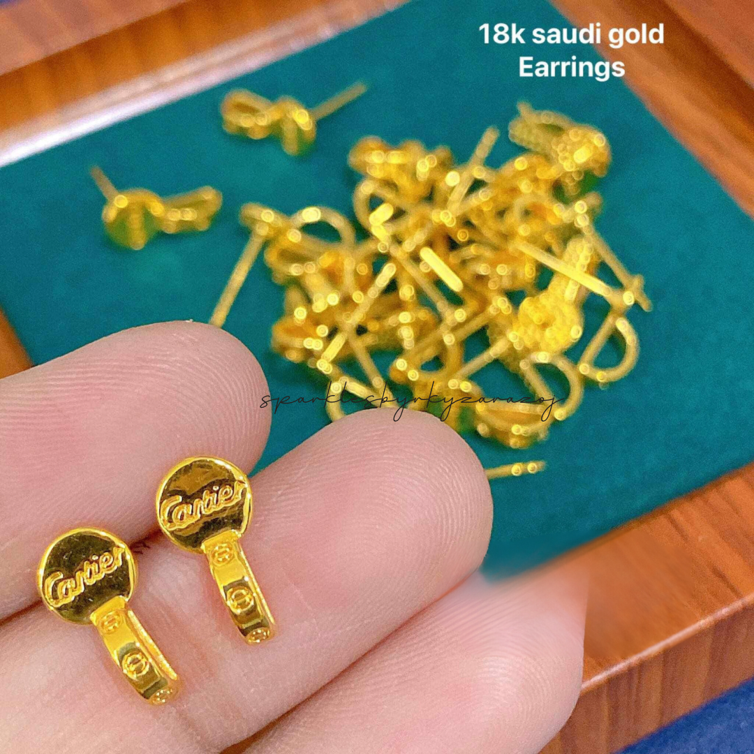 Cartier Earrings Ampaw 18k Saudi Gold