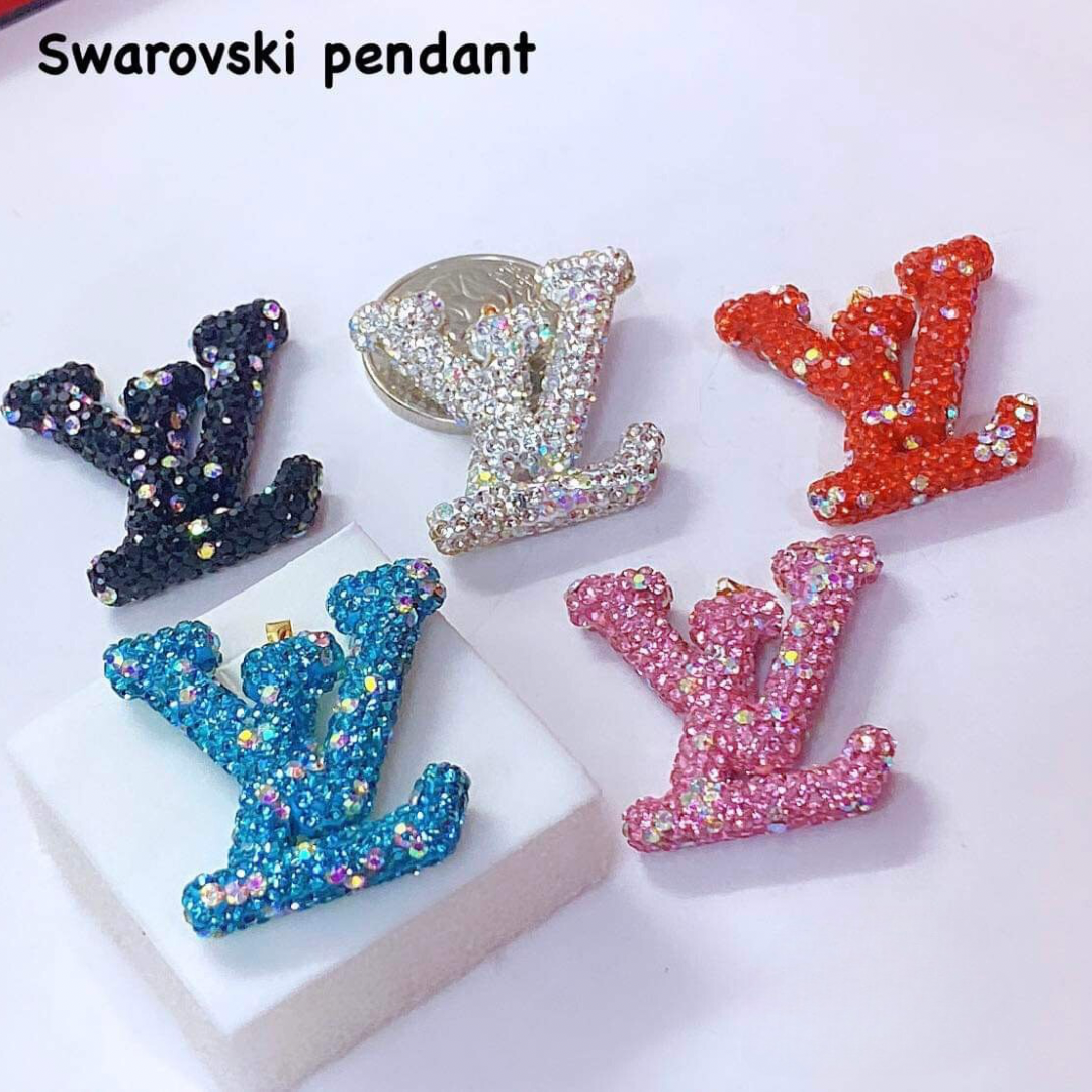 LV Swarovski Pendant 18k Saudi Gold