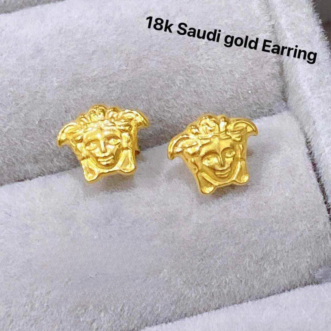 Versace Medusa earrings solid 18k saudi gold