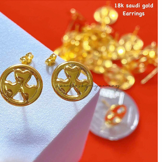 Steering Wheel Earrings  18k Saudi Gold