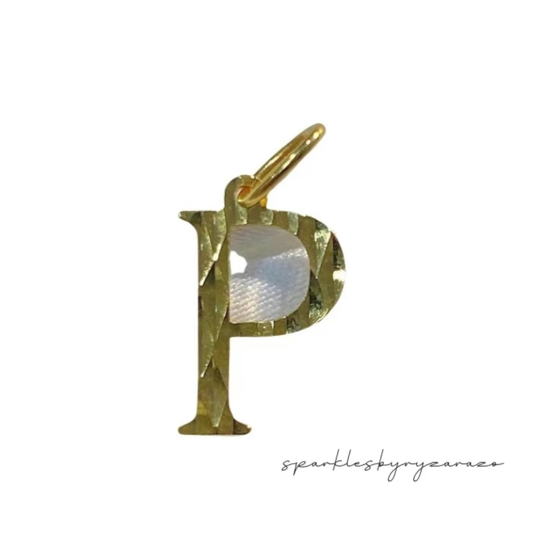 Letter P Style Pendant 18k Saudi Gold