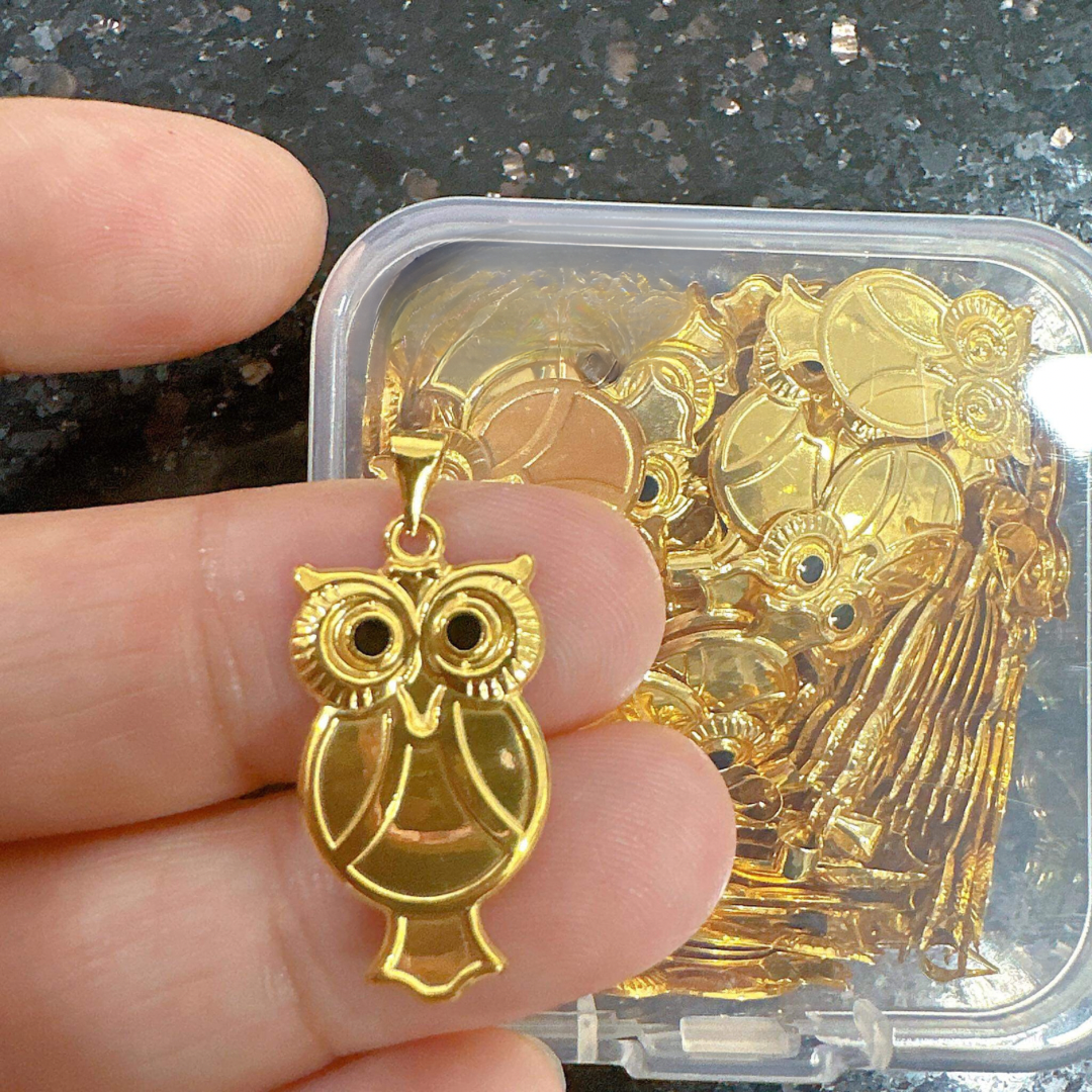 Owl Pendant Solid 18k Saudi Gold