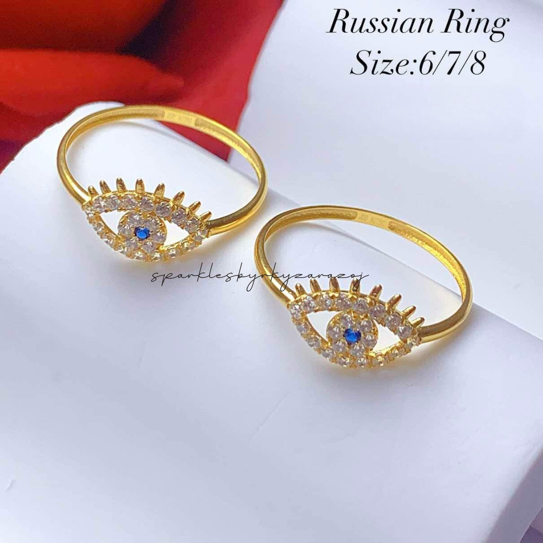 Evil Eye Russian Ring 18k Saudi Gold