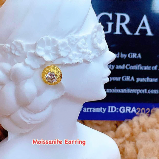 #19 Moissanite Earring 18k Saudi Gold