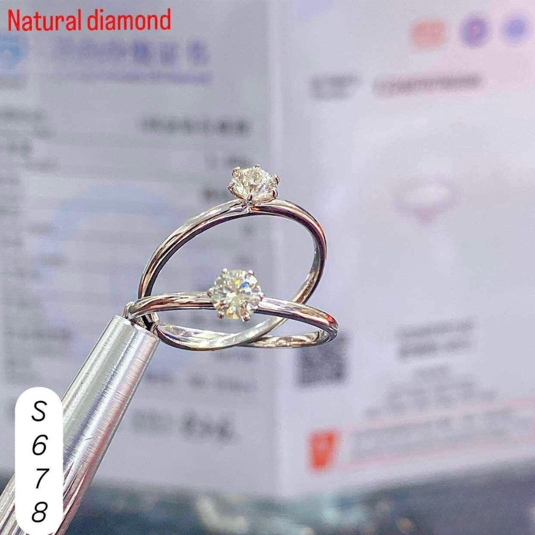 Plain White Gold Natural Diamond Ring 18k Saudi Gold