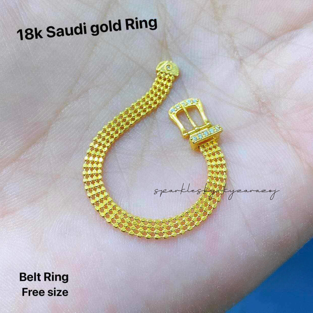 Belt Chain Ring 18k Saudi Gold