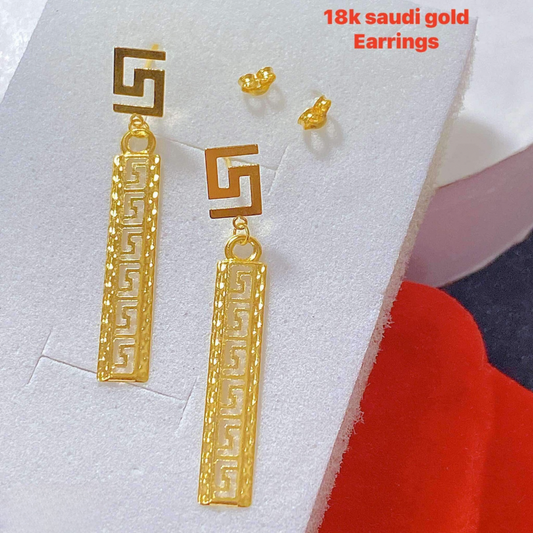 Long Fendi Earrings 18k Saudi Gold