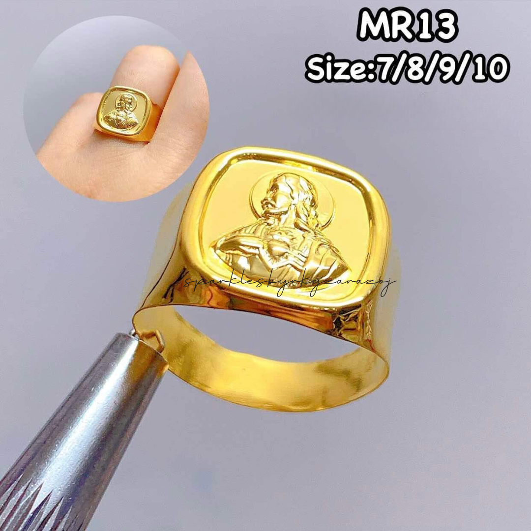 Jesus Men Rings 18k Saudi Gold