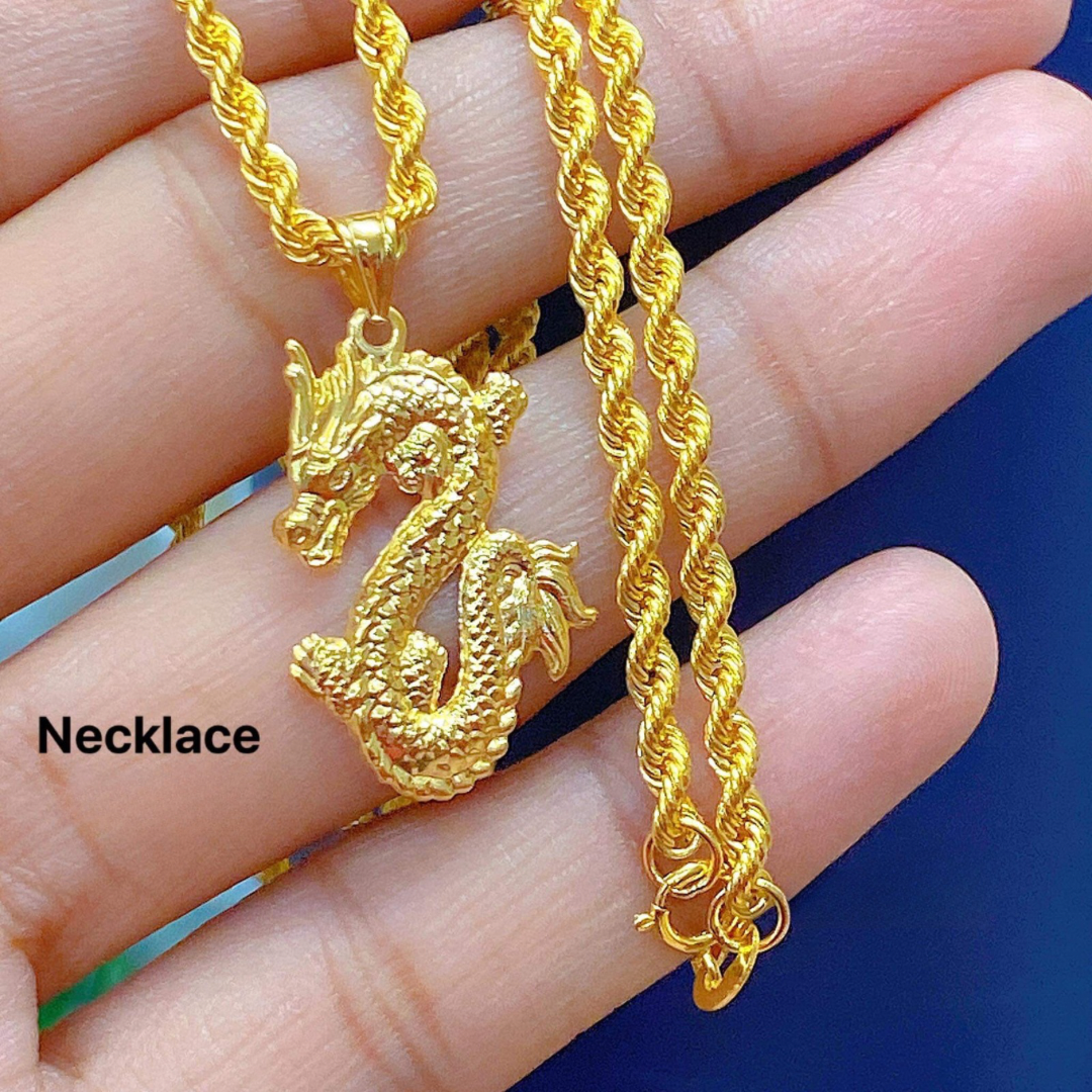 #1 Golden Dragon Necklace 18k Saudi Gold