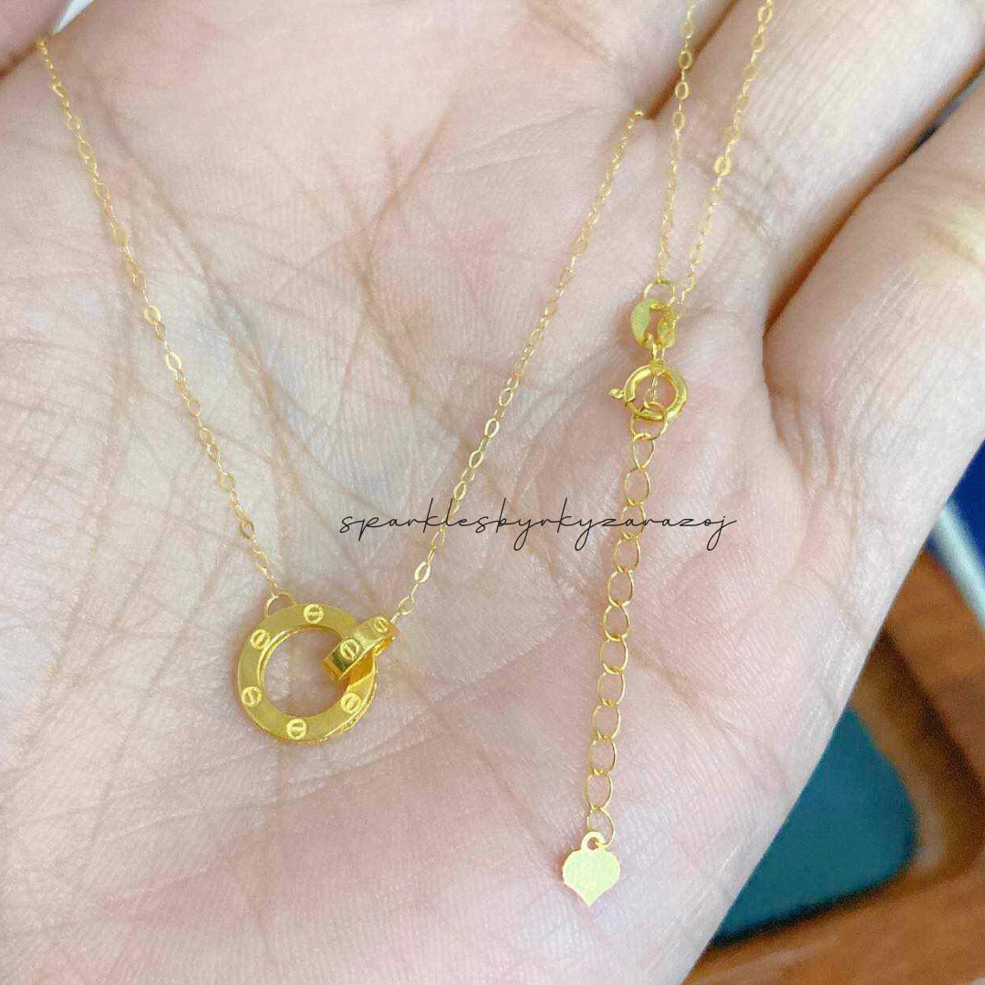 Twin Cartier Necklace Solid 18k Saudi Gold