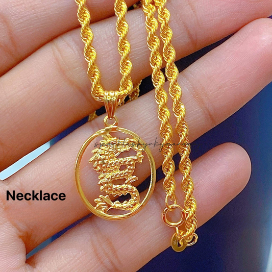 #5 Dragon Necklace 18k Saudi Gold